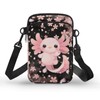 WELLFLYHOM Axolotl Small Crossbody Bag Cell Phone Wallet Purse for