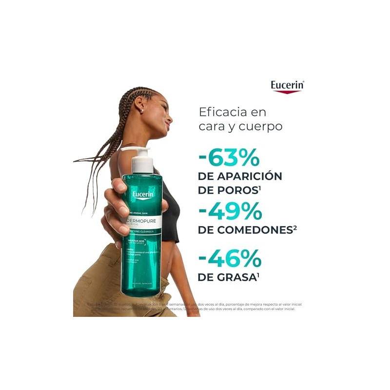 Eucerin Gel Limpiador Facial Piel Grasa Imperfecciones, 400Ml