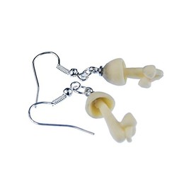 Miniblings Mushroom Earrings Mushroom Pendant Magic Mushroom Mushrooms - Handmade Fashion Jewellery I Earrings Silver Plated, Resin