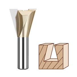 HUHAO Dovetail Router Bit 1/2" Shank 1-1/4" Dia Carbide Half-Blind & Through Dovetail Joint Joinery Bit for Drawer Cabinet Box Joints Making Woodworking