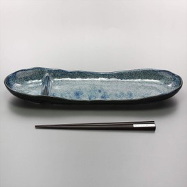 Mino Ware 131-0517 Kiln Hen Partition Long Plate