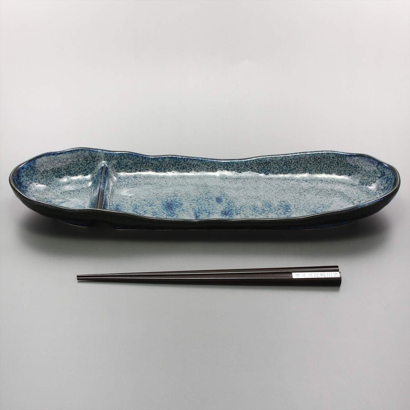 Mino Ware 131-0517 Kiln Hen Partition Long Plate