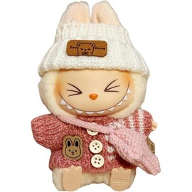 Clothes set for Playing Labu, Clothes only - 17cm long， Doll Outfit with Accessories, Gift, For Fun, designer luxury jumpsuit:_style c