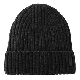 Connectile Knit Hat, Men's, Outdoor Warm, Knit Cap, Fold-Over Hat, Cold Protection, Winter, Beanie, Watch Cap, Mountain Climbing, Large Size, Black