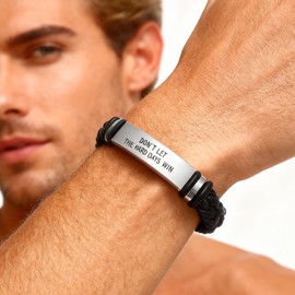 Dont Let The Hard Days Win Bracelet for Women Men Adjustable Engraved Bracelet Motivational Inspirational Bracelets Inspirational Little Words Project Gifts for Hard Times Christmas Gifts Stocking Stuffers