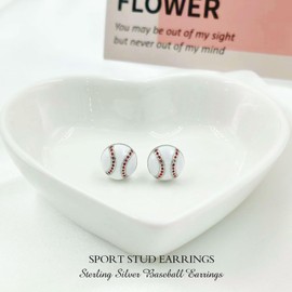 Baseball Earrings for Girls, Sterling Silver Sport Stud Earrings for Women Girls, Hypoallergenic Football Earrings Sports Earrings for Teen Girls Fan Gifts Sport Lover Holiday Party Game Jewelry
