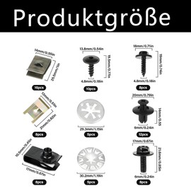 Pack of 80 Self-Tapping Screws Stainless Steel Self Tapping Body Screws with Nuts, Phillips for Car Bonnet & Body (Rust-Proof)