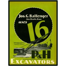 Circa 1930 P & H Harnischfeger New Metal Sign:  Model 700 Shovel, Featured