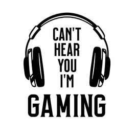 Game Wall Sticker Can't Hear You I'm Gaming Wall Decals DIY Headset Vinyl Art Silhouette Game Decor 3D Video Game Room Decoration Wallpaper for Boys Playroom Bedroom Family Game Room