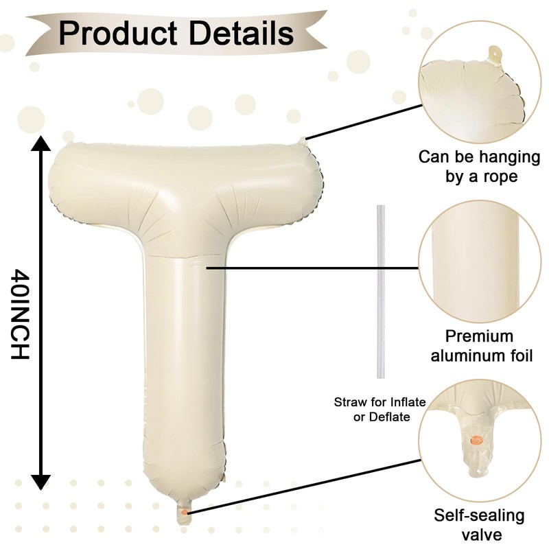 Cream Letter Balloons T