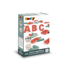 Smoby - 48 Lettere Magnetiche - Rosso e Verde - Apprendimento dell'Alfabeto - Compatibile con Qualsiasi Supporto Magnetico - dai 3 Anni