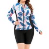 Daci Women 2 Piece Plus Size Long Sleeve Rash Guard