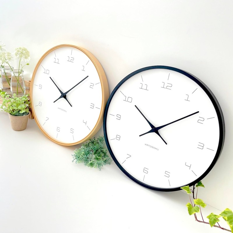 KATOMOKU plywood clock 7 natural sweep (continuous second hand movement)