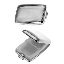 SILBERKANNE Pillendose 2 Fächer Fadenmuster 4,5x6,5x1,5cm Premium Silber Plated edel versilbert in Top Verarbeitung