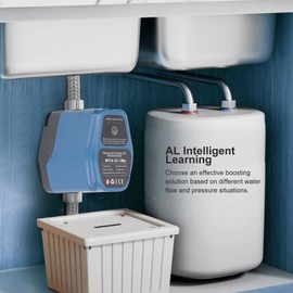 Water Pressure Booster Pump, 100W 24V 25Lmin Hot Water Recirculating Pump, Waterproof Circulator Pump 0.59in Pipe Booster Pressure Pump for Shower, Washing Machine, Solar Water