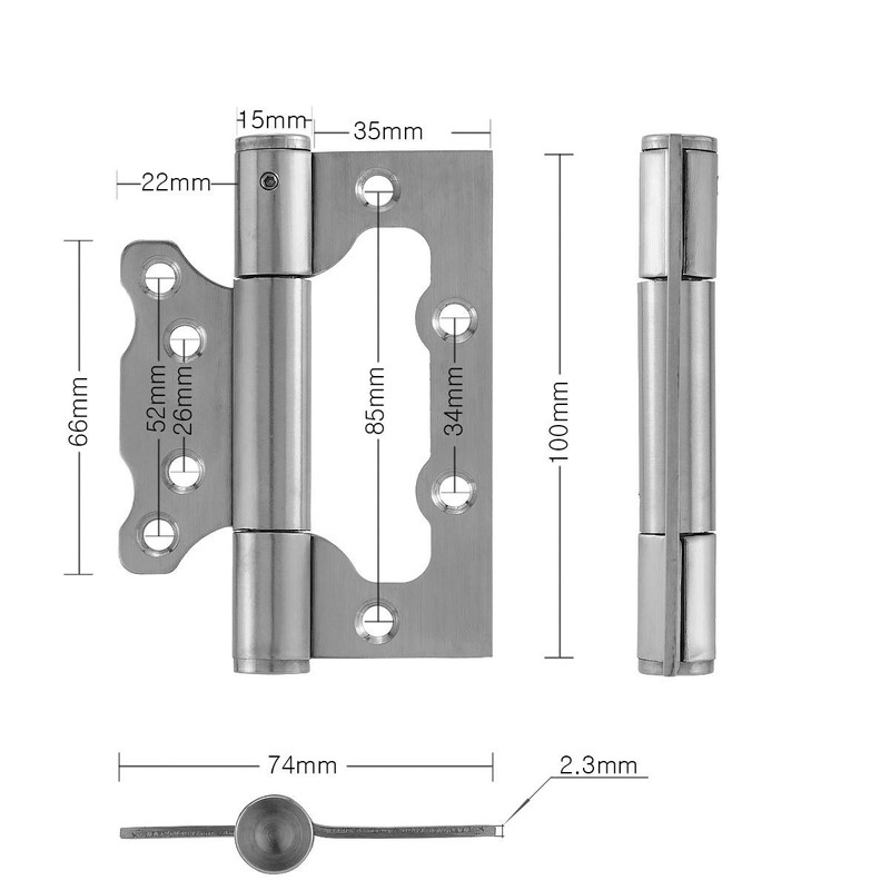 MidGard Door Hinge Self Closing Stainless Steel Hinge 2 Pcs