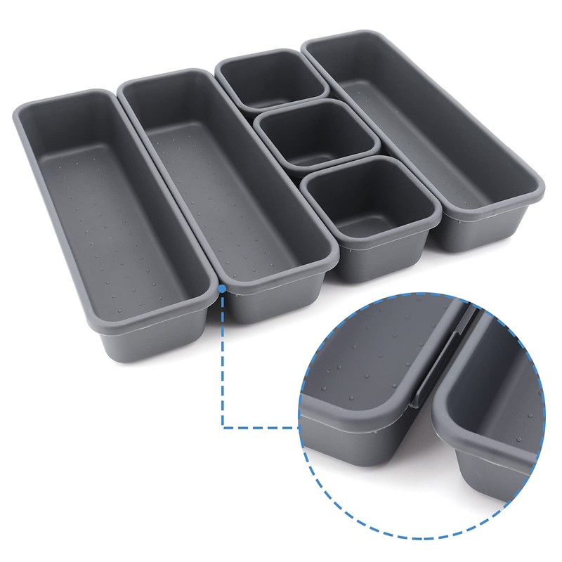 JJoexyfit 8 Pack Desk Drawer Organisers, Interlocking Drawer Dividers with