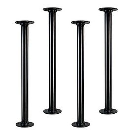 GeilSpace 16" Industrial Pipe Table Legs, Metal Pipes and Flanges for Custom Vintage Tables and Furniture, Rustic DIY Desk Legs, Shelf Support, Set of 4 (1" Ã 16", Black)