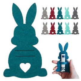 BSITSSS 10 PCS Easter Bunny Money Holder Gift, Rabbit Money Clip 5 Colors, Easter Cash Holder Gifts for Kids Teens Basket Filler Party Favor