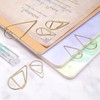 Metal Gold Paper Clips 100Pieces Small Paperclips Office Cute Drop-Shaped