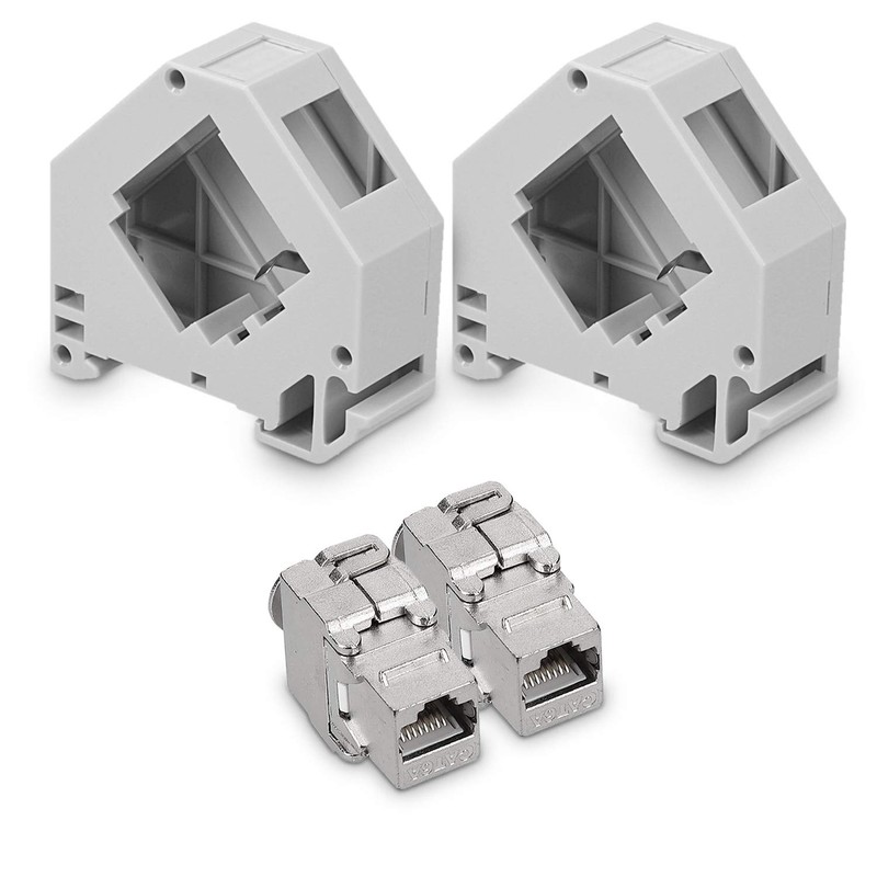 kwmobile Keystone Module and DIN Rail Adapter Set - Fits