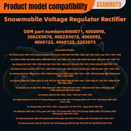 XSANMOTO Voltage Regulator Rectifier,For Polaris Snowmobile 340 440 500 550 600 650 700 800，4060122 4060123 2203873 4060071,RXL SKS XC XCF XCR XLT SP Sport Lite,Replace Indy RMK 700 1997-2001