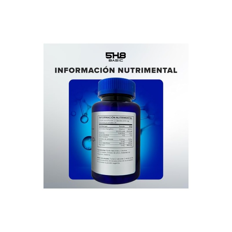 Ácido Hialurónico con Magnesio Sin Sabor 5H8 NUTRITION