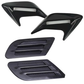 Morytrade Hood Dummy Duct Universal Aero Fender Emblem Car Auto Side Duct Air Duct Black
