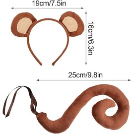 Fartoni Monkey Boy or Girl Monkey Costumes with Tiara, Bow Tie and Tail. Fancy Dress Animal Costumes with Accessories