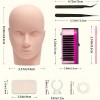 Kit Práctica Extensión Pestañas Rosa Curva C Maniquí Pinzas Cepillos