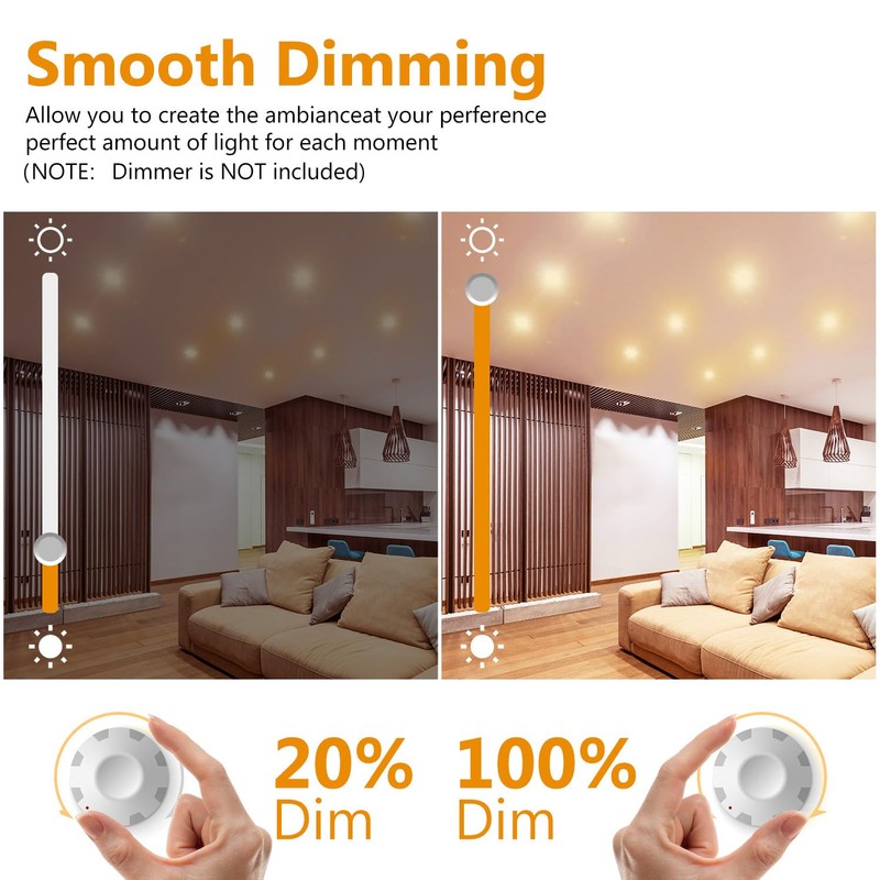 DAYBETTER BR30 Recessed Light Bulbs Equivelent 65W Dimmable Warm White
