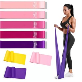 Juego de 8 Bandas Elásticas de Resistencia – Incluye 5 Bandas Cortas y 3 Largas para Ejercicio, Fitness, Yoga y Entrenamiento de Fuerza