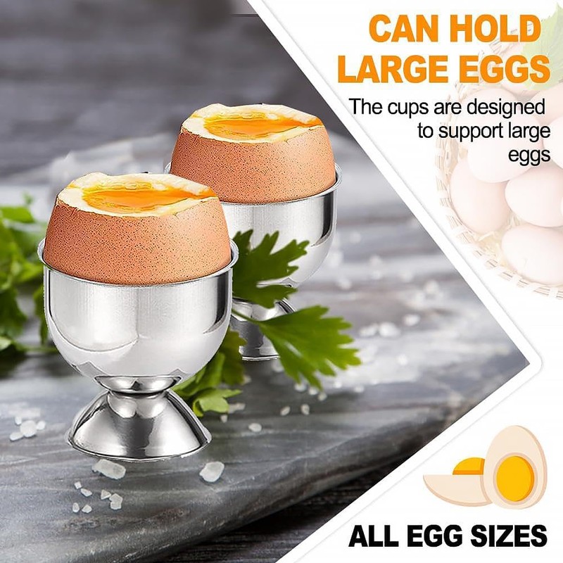 GEEZY Stainless Steel Egg Cups 4 Pieces - Boiled Egg