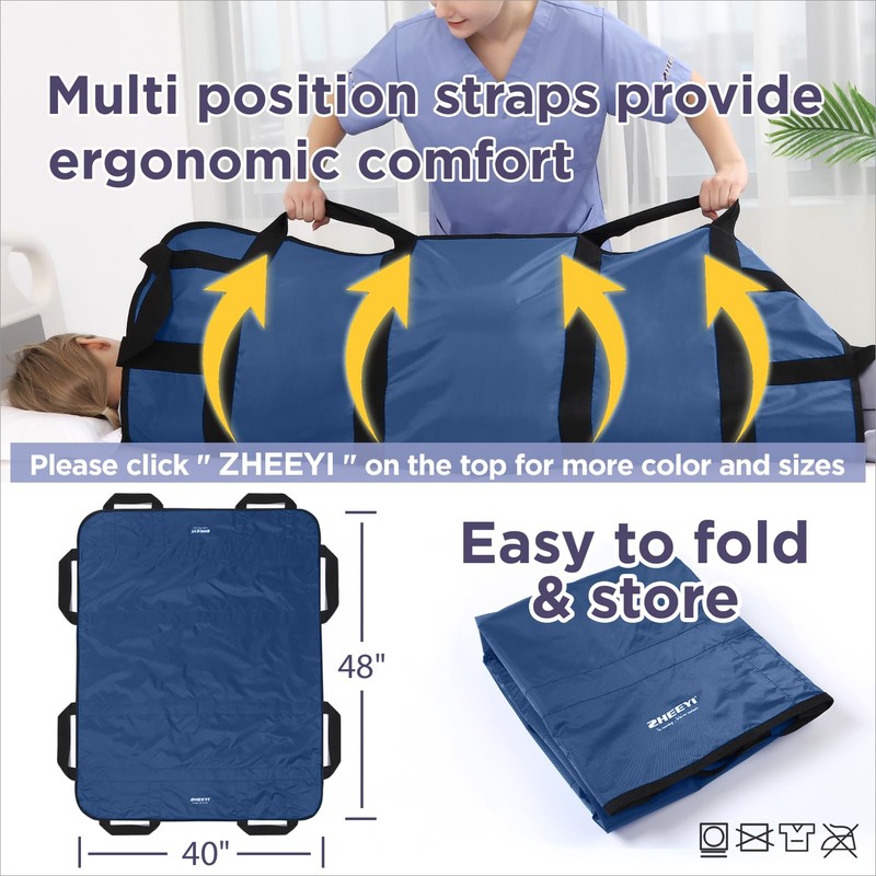 ZHEEYI Multipurpose 48" x 40" Positioning Bed Pad with Reinforced