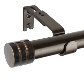 Bronze Curtain Rods for Windows 30 to 59 Inch, USFOOK 1 Inch Heavy Duty Curtain Rod, Splicing Drapery Rods with Cap Finial