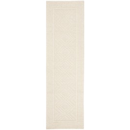 Safavieh Vermont Collection VRM212A Handmade Premium Wool & Cotton Runner, 2'3" x 10' , Ivory