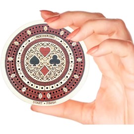 House of Cribbage - 2 pistas de 60 puntos, forma redonda, tamaño de bolsillo, tablero de madera de viaje, tamaño 4 pulgadas (madera de mapamadera de