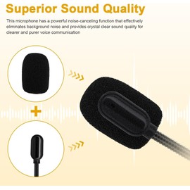 Xivip Replacement Mic Compatible with Beyerdynamic MMX100/ MMX150 Wireless Gaming Headset, 3.5mm Noise Cancelling Microphone Boom, Detachable MMX100 Boom Mic Piece