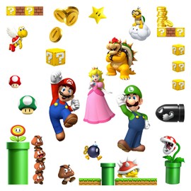 Mario Wall Sticker for Bedroom Children's Room Wall Sticker Multicoloured
