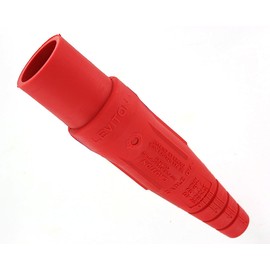 Leviton 16-Series Taper Nose, Male Plug Contact, Detachable, Cam-Type Connector with Double Set Screw Termination, 16D24-UR, Red