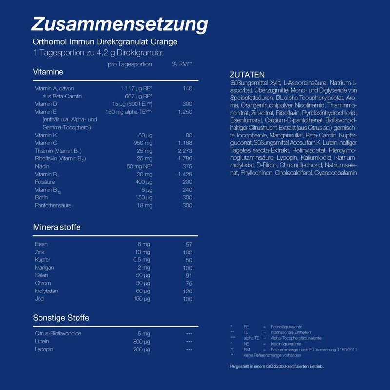 orthomol immun Orange Direktgranulat, 30 St. Beutel