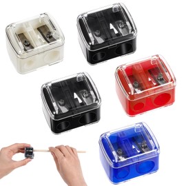 Gjinxi Eye Liner Sharpener, 5PCs Dual Holes Eye Liner Pencil Sharpener, Multi Colors Cosmetic Sharpener for Lipliner Eyeliner Pencil, Portable Make Up Manual Sharpener