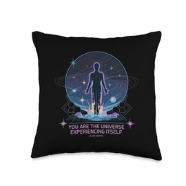 Alan Watts Cosmic Quote Universe Awareness Human Spirit Throw Pillow
