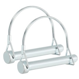 PATIKIL Trailer Coupler Pin 1/2x3-1/8x2.6"(D*L*IW), 2 Pcs Wire Lock Pin Safety Shaft Locking Pin Round Pto Pins for Farm Trailers Lawn Hitches Garden Tractor Kayak Boat (12x80x66mm)