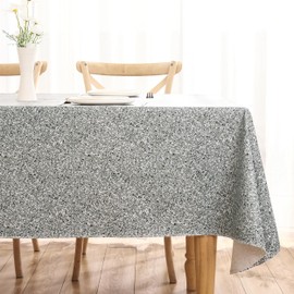 KONUO PO Vinyl Tablecloth with Flannel Backing Waterproof Oil-Proof PVC Table Cloth Stain-Resistant Wipeable Rectangle or Square Table Cover (Granite, 54X70 Inch)