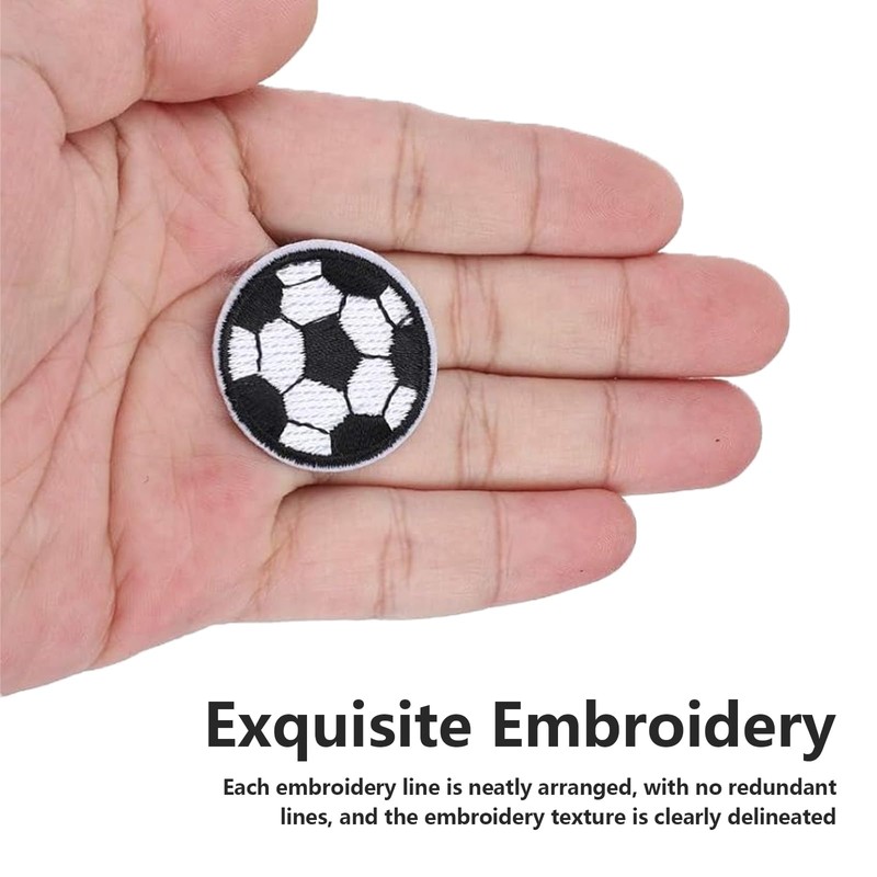 Luatoxry 100Pcs Soccer Iron on Patches, 3cm Soccer Ball Patch,