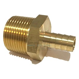 EDGE INDUSTRIAL 1/2" Hose ID to 1" Male NPT MNPT Straight Brass Fitting Fuel/AIR/Water/Oil/Gas/WOG (Qty 1)