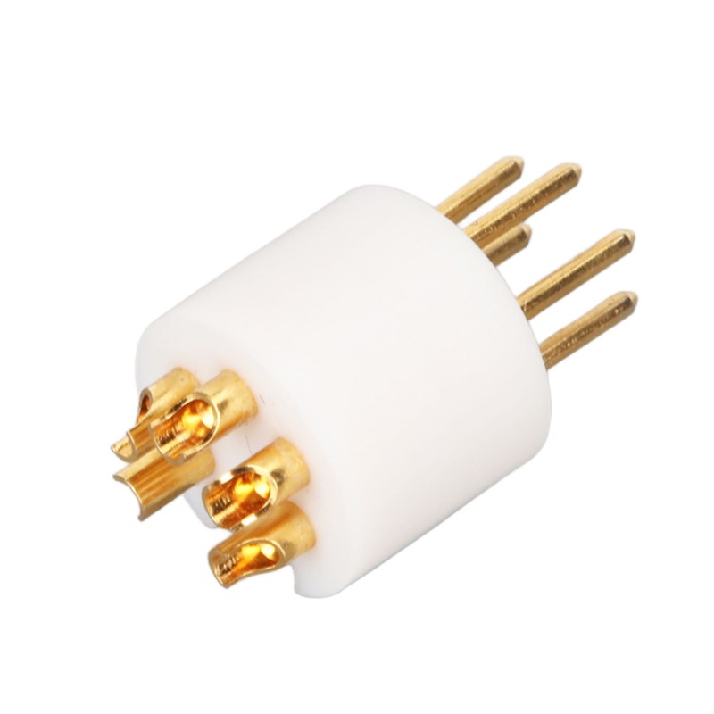 5 Pin Turntable Plug Connector Red Copper Gold Plating Nickel