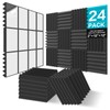 JBER 24Pack Sound Proof Foam Panels, 2" X 12" X