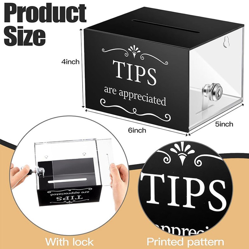 Donation Box Acrylic Ballot Raffle with Lock Safe Reliable Voting